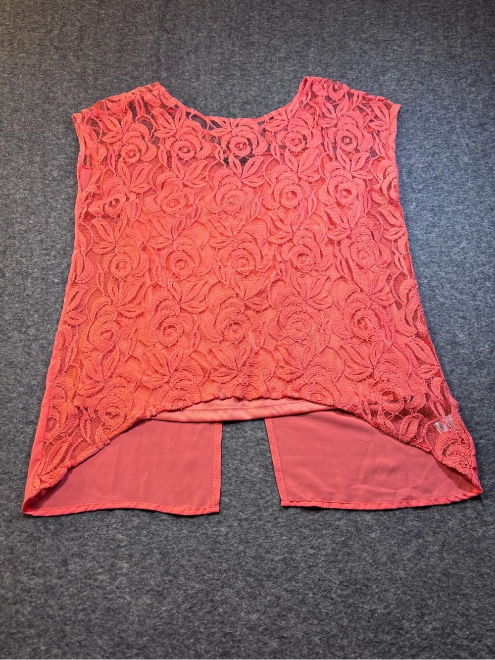 Apt. 9 Coral Lace Overlay High-Low Hemline